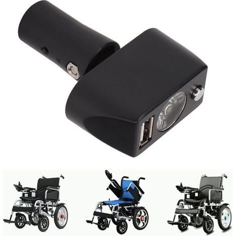 Luz para Silla de Ruedas Eléctrica - Controlador de Iluminación LED con Conector XLR de 3 Pines para Silla de Ruedas con Carga USB y Diseño de Ángulo Ajustable (1/4)