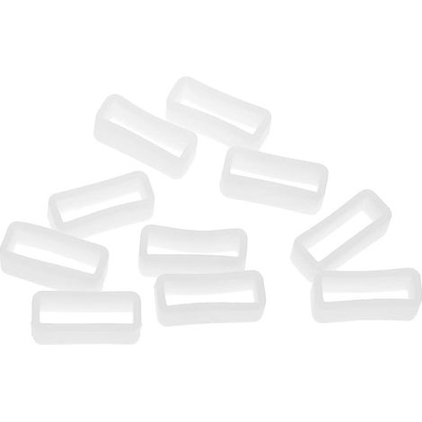 10 pezzi di anelli di fissaggio per cinturino in silicone bianco - 20 mm (1/5)