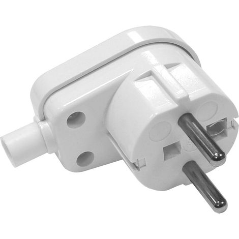 Kanlux – Fiche électrique mâle 16A Type E – Plastique blanc – IP20 – AC85~265V – Compatible rallonges et projecteurs LED – Installation facile