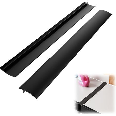 2er-Pack schwarze Silikon-Ofendichtung, 64 cm lang x 5,8 cm breit, Spritzschutzleiste zum Abdichten der Lücke zwischen Arbeitsplatte, Herd, Backofen, Waschmaschine oder Elektrogeräten (1/5)