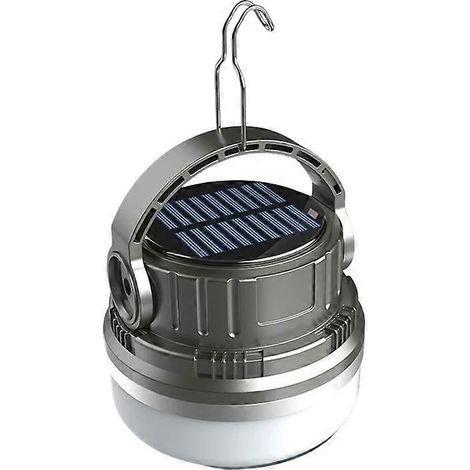 Lampe de camping portable étanche, rechargeable par USB et solaire, batterie 3000 mAh, 6 vitesses réglables. (1/5)