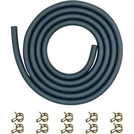 Pair 6mm Durite Essence 1/4\" avec 10 Colliers pour Briggs & Stratton MTD Troy Bilt Cub Cadet Toro Tecumseh Tuyau Carburant 2m Résistant Huile & Froid (1/5)
