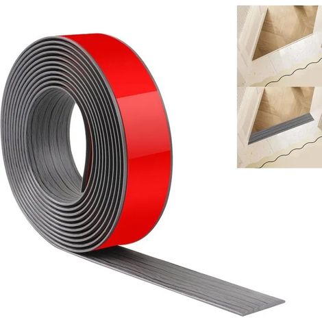Bande de Transition de Sol JUNART 400cm×4cm, bandes autocollantes en PVC pour joindre espaces, moquette et ca - Gris Foncé 400cm×4cm (1/5)