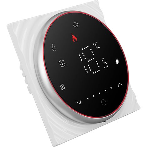 Thermostat sans fil à écran LED, haute précision de contrôle de la température, thermostat intelligent programmable pour chauffage électrique domestique (CA 95 à 240 V), noir (1/5)