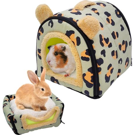 Maison d'hiver pour Cochon d'Inde et Petits Animaux - Grotte Douillette avec Fermeture Éclair Amovible - Niche de Lit Chaude (1/5)