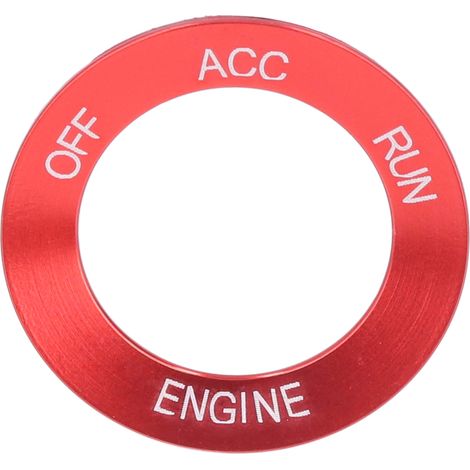 Anneau de contacteur de démarrage/arrêt moteur pour modèles Dodge Challenger 2010-2021, en alliage d'aluminium, résistant à la rouille, rouge. (1/5)