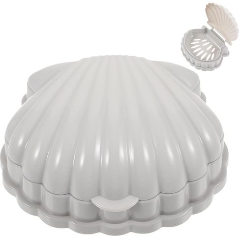 savon en forme de coquillage lot de 2 plateau en plastique (1/5)