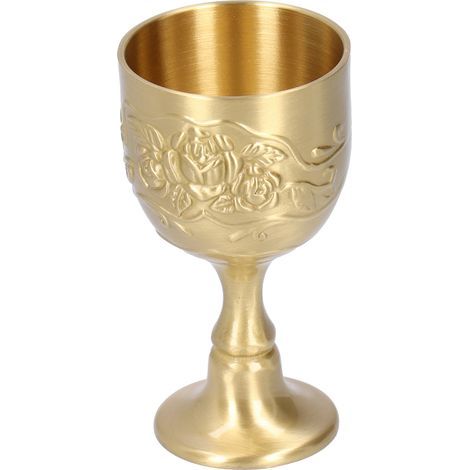 Gobelet Vintage en Laiton avec Rosace en Relief pour Whisky, Vin ou Thé - Idée de Décoration pour Fêtes (1/5)