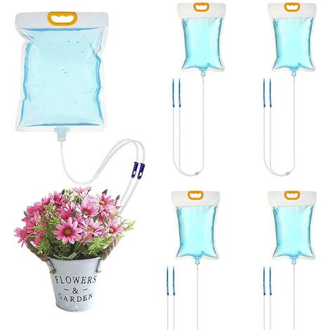Lot de 5 systèmes d'irrigation pour plantes d'intérieur, Arrosage automatique, Plantes en pot 3,5 l Système d'irrigation des plantes avec 2 interrupteur de commande réglable (1/5)