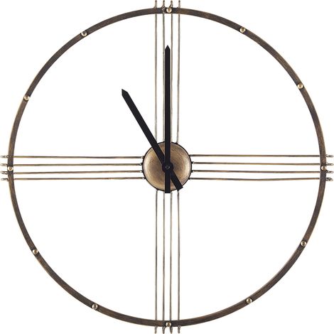 Reloj de pared redondo marco de hierro dorado sin números 50 cm estilo minimalista Ascona (1/5)