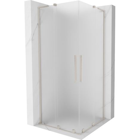 Mexen Velar L Duo Schiebeduschkabine 80 x 80 cm, satiniert, gebürsteter Nickel - 871-080-080-02-33-97 (1/5)