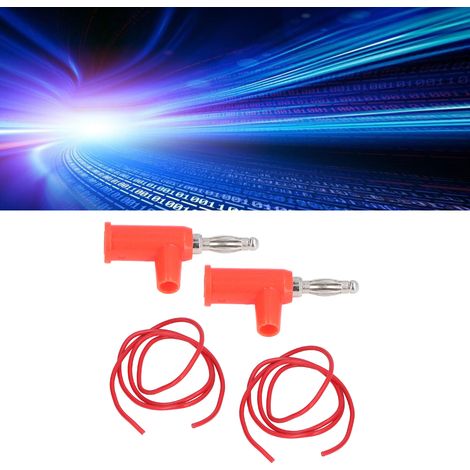 J.70008 Fiche banane type pistolet 4 mm, fil de test, connecteur, borne, 1 mm², vendu par lot de 10 (rouge) (1/5)