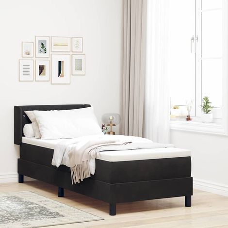 Boxspringbett mit Kopfteil Schwarz 200 x 80 cm Samt