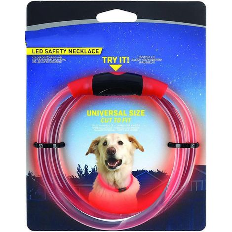 Filiyano-Collier de sécurité LED, collier de visibilité réutilisable pour animaux de compagnie, piles rechargeables rouges (1/5)