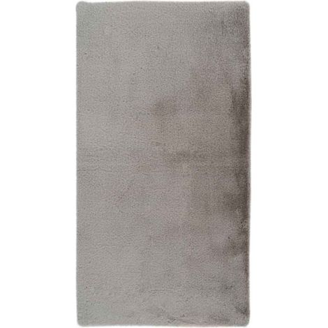 Tapis de Bain Fait à la Main "Rabbit" Gris Clair 70 x 130 cm (1/5)