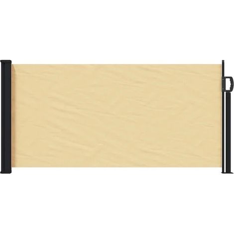 Store latéral rétractable, couleur sable, 500 x 100 cm, en polyester (1/5)