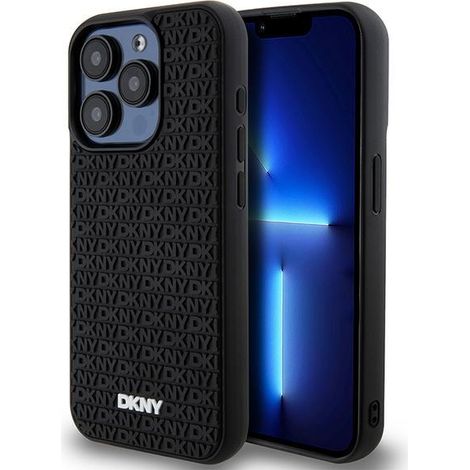 Custodia per iPhone 15 Pro dkny 3D in gomma nera (1/5)