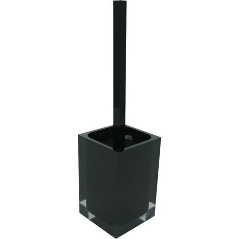 Brosse WC Noire, Dimensions et Poids : 37,5 x 9,8 x 9,8 cm et 0,855 kg, fabriquée en résine Transparente, Brosse de Toilette Design, Fait à la Main, 2 Ans de (1/5)