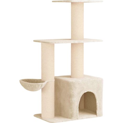 Katzennbaum mit Sisal-Kratzsäulen Creme 133 cm vidaXL (1/5)
