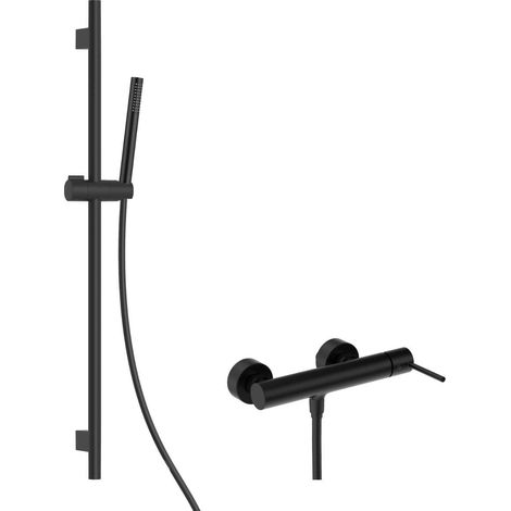 kielle Oudee I - Duschset mit Armatur, Stange, Schlauch und Duschkopf EcoSpare, Schwarz matt 20633SN14 (1/5)
