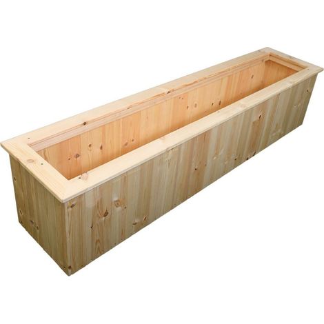 Multi Pack of 3 - Untreated Wooden Planter Trough Pressure Treated - L40 X W150 X H40 cm - Assembled
