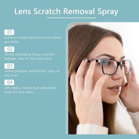 2PCS Spray de réparation pour verres de lunettes, 100 ml, anti-traces de doigts, anti-rayures, spray nettoyant pour vitres des yeux (1/4)