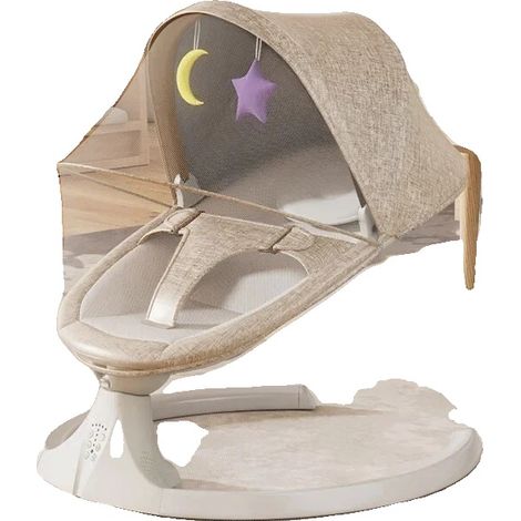 Chaise Berçante pour Bébé, Modes de Réconfort Multiples, Fonction Minuteur, XM3-KHAKI (1/2)