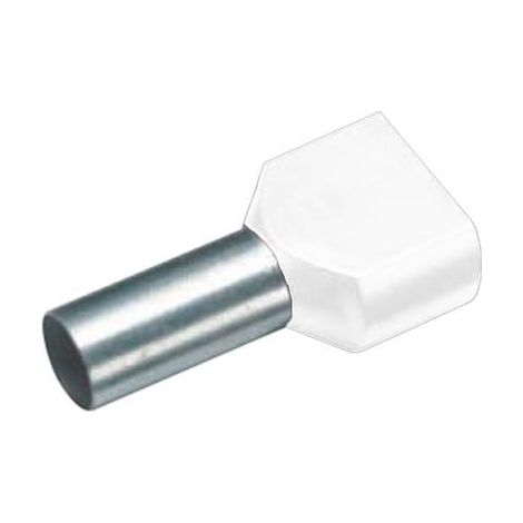 EMBOUT DOUBLE DEXTRÉMITÉ DE CÂBLE CIMCO 18 2432 0.75 MM² X 8 MM PARTIELLEMENT ISOLÉ BLANC 100 PC(S)