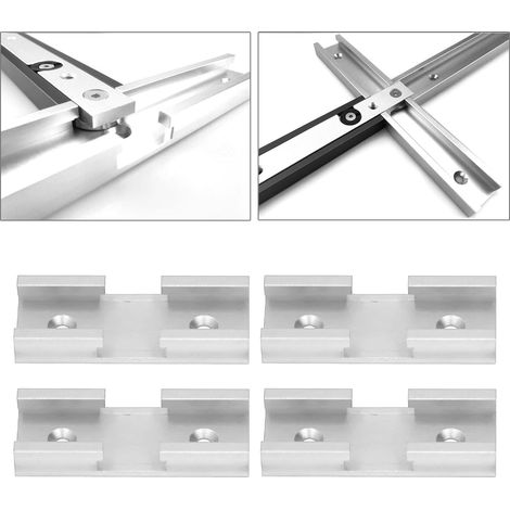 Set mit 4 universellen Schiebegriffen für die Holzbearbeitung, 80 mm T-Nut, silberfarben (1/5)