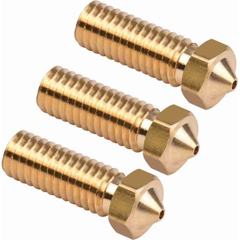 Accessoire pour imprimante 3D : buse en laiton de type volcan, diamètre de sortie de 1,2 mm, compatible avec les filaments de 1,75 mm, lot de 3, couleur or. (1/3)