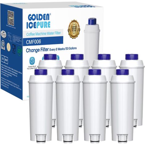 Lot de 8 filtres à eau pour machine à café automatique DLSC002, SER3017 (1/5)