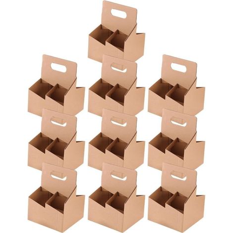 Porte-gobelets en Papier Kraft avec Poignée, 4 Gobelets, Floral, Idéal pour Livraison De Repas (cafés, Restaurants, Etc.). (1/5)