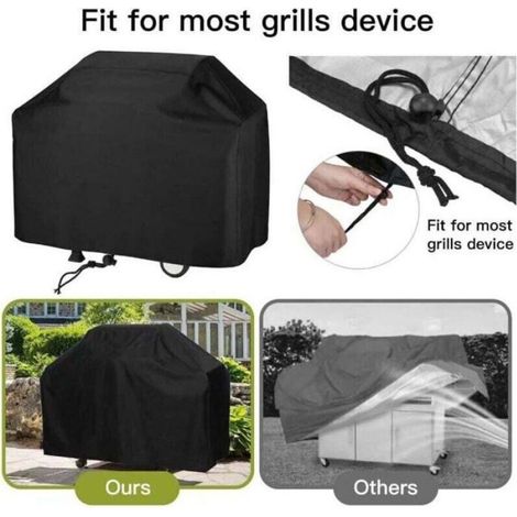 Housse Barbecue - Nylon 210D Enduit PVC - Imperméable Anti-UV Anti-Vent - 80x66x100 cm (1/4)