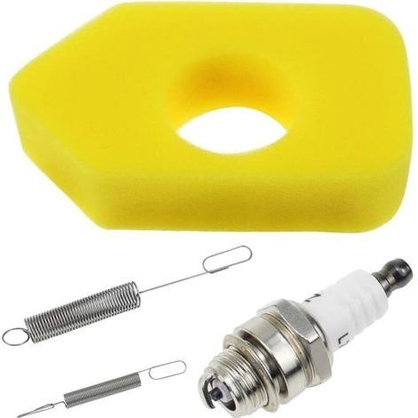 Filtre à air en Mousse Jaune avec 2pcs Ressorts et Bougie d'allumage LT7 Kit de Filtre à Carburant Stihl Tondeuse à gazon pour 698369 Briggs and Stratton Moteurs Classic, Sprint et Quattro (1/5)