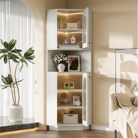 Meuble rangement angle MDF blanc compact salle de bain OKMYHOME (1/5)