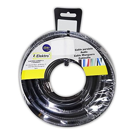 Schwarzer Flachschlauchaufroller 2x1,5mm 25mts (Audio)