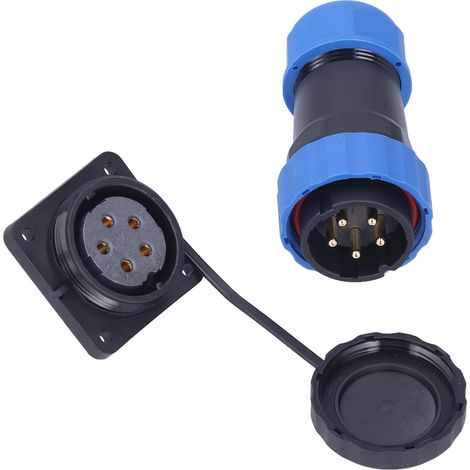 Fiche de connexion aviation étanche carrée 4 trous mâle femelle SP285 25A 380V AC connecteur électrique industriel (1/5)
