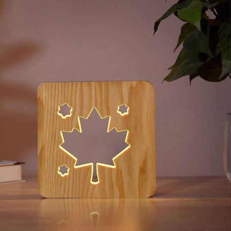 Lampe de chevet en bois en forme de cœur, veilleuse optique LED 3D, décoration de chambre personnalisée, cadeau idéal pour la Saint-Valentin, un mariage, un anniversaire ou pour une amie chrétienne. (1/5)