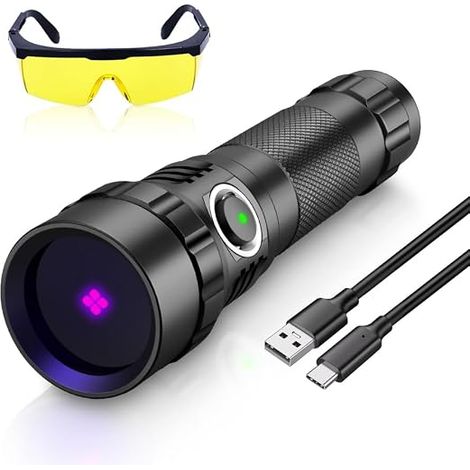 Lampe de Poche UV 365nm, Détecteur de Lumière Noire pour Urine, Taches, Punaises de Lit et Plus Encore - 501BPRO (1/5)