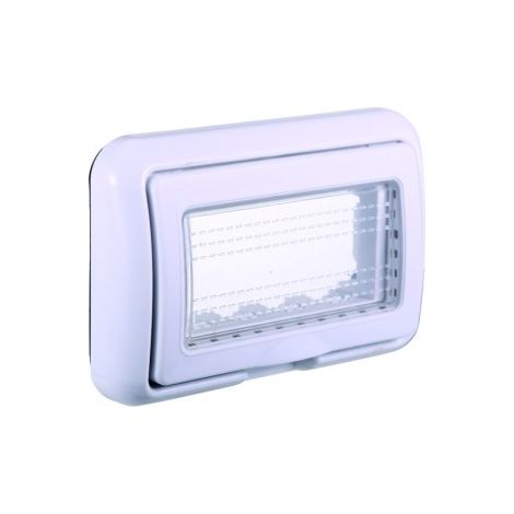 ETTROIT Platte mit Abdeckung 4P IP55 Hydrobox-Gehäuse kompatibel mit Bticino Living WHITE Farbe - LB2704