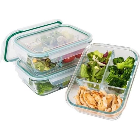 Lunchbox - Classbach - C-FHDM4021G - 3-teilig - 1000 ml - Fleckenbeständiges Glas (1/4)