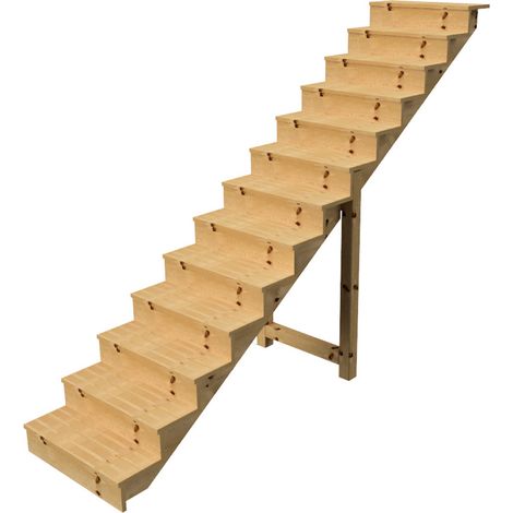 Holztreppe Höhe 224cm 13 Stufen, Breite 80cm, MIT Setzstufen