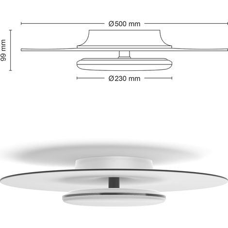 Philips – Plafonnier Garnet 40W – 3 réglages – Blanc chaud 2700K – Design noir élégant pour intérieur moderne – Éclairage d'ambiance (1/5)
