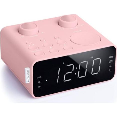 Doppio Allarme - Led Bianco - Tuner Digitale FM/MW - 6 Memorie - Aux In - Rosa - Muse