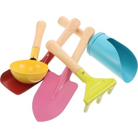 5pièces Outils Jardinage Garçon Fille Petite Pelle Râteau Jouets Extérieur Bac Sable Manuel Creuser Ratisser Activités Apprentissage Simulateur Jardinage (1/5)
