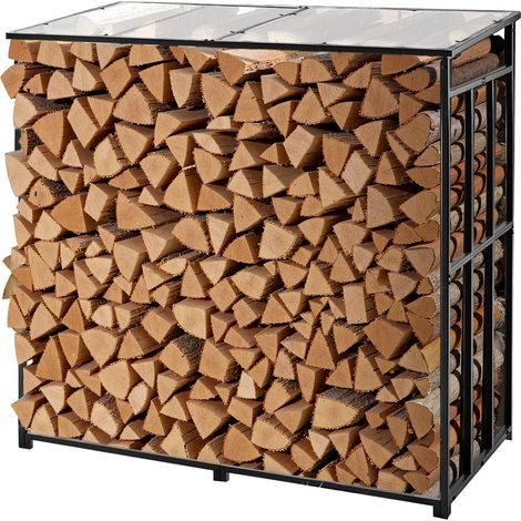 VEVOR Portalegna in Metallo da Esterno da 1430 mm, Capannone per Legna da Ardere, Capacita 299,4 kg, Portalegna in Metallo Verniciato a Polvere, per Camino Terrazza Giardino