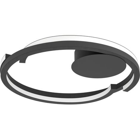 Plafoniera Moderna Mezzomonte Alluminio Nero 2 Luci Led 40W 2220+2220Lm Ip20