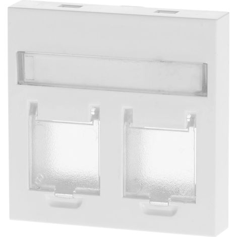 Espejo RJ45 Doble Liso  Blanco   IluminaShop