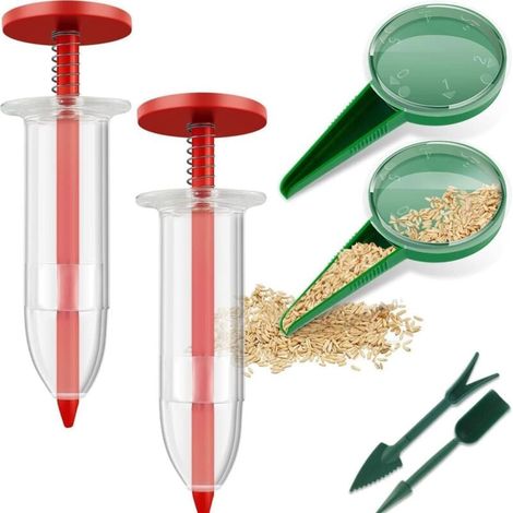 2pcs Distributeur de Graines, 6 Pcs Mini Semoir Semences, Semoir à Graines, Semoir à Graines de Jardin Manuel, Outil de Semoir de Semis pour Petites Graines, Planter, Légumes, Fleurs (1/4)