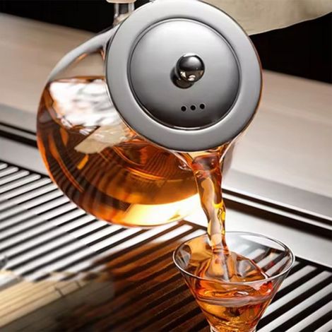 Théière en Verre Chauffante avec Filtre à Thé en Acier Inoxydable, à Fleurs, Théière et Infuseur, Théière Puer Oolong 750 Ml (1/5)